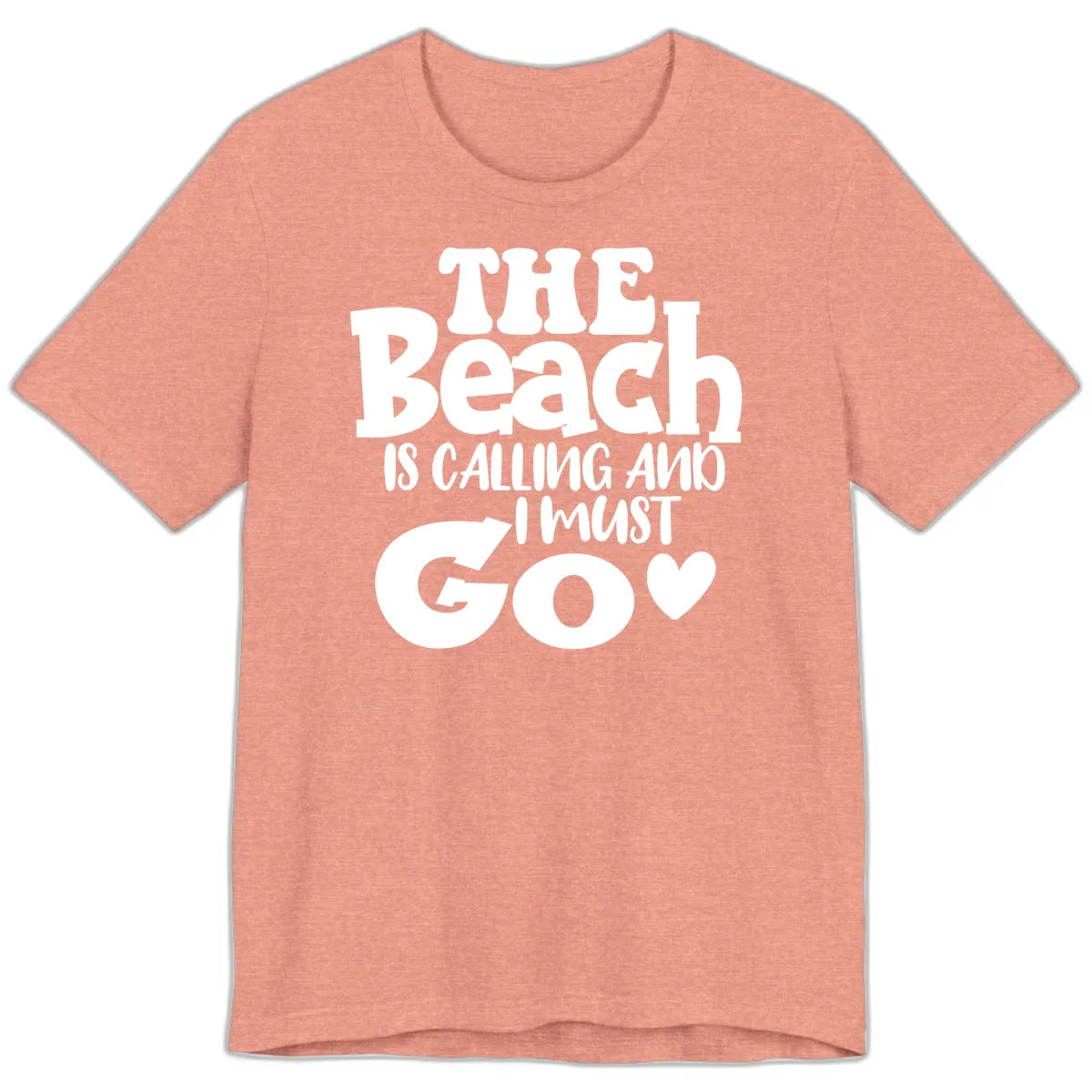 The Beach Is Calling And I Must Go Premium T-Shirt in Heather Sunset
