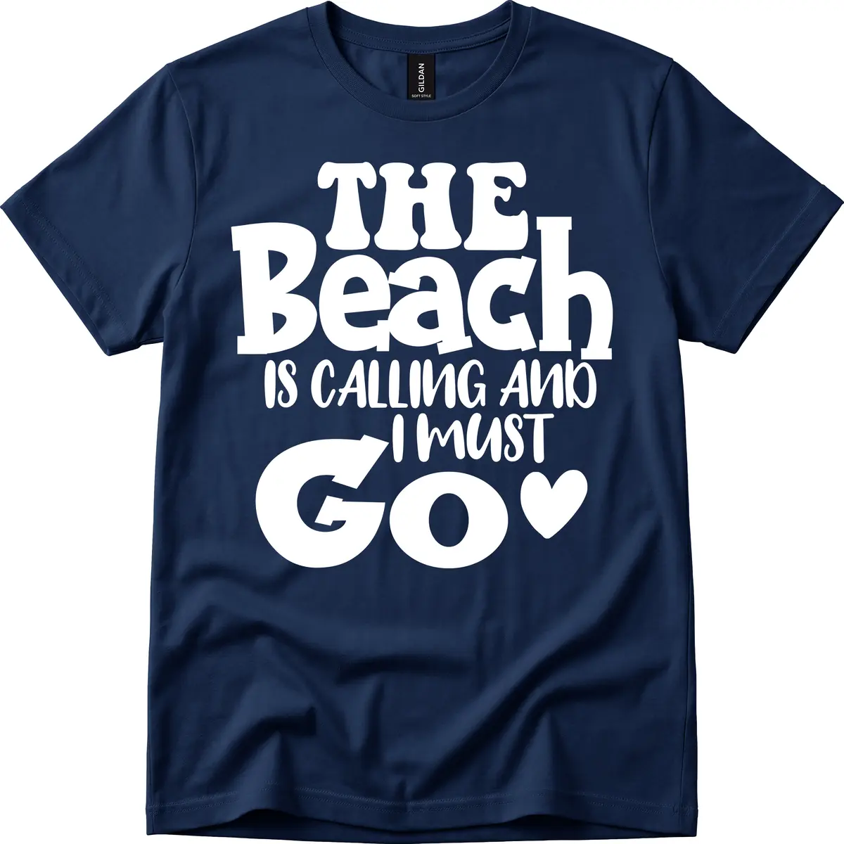 The Beach Is Calling And I Must Go T-Shirt in Navy