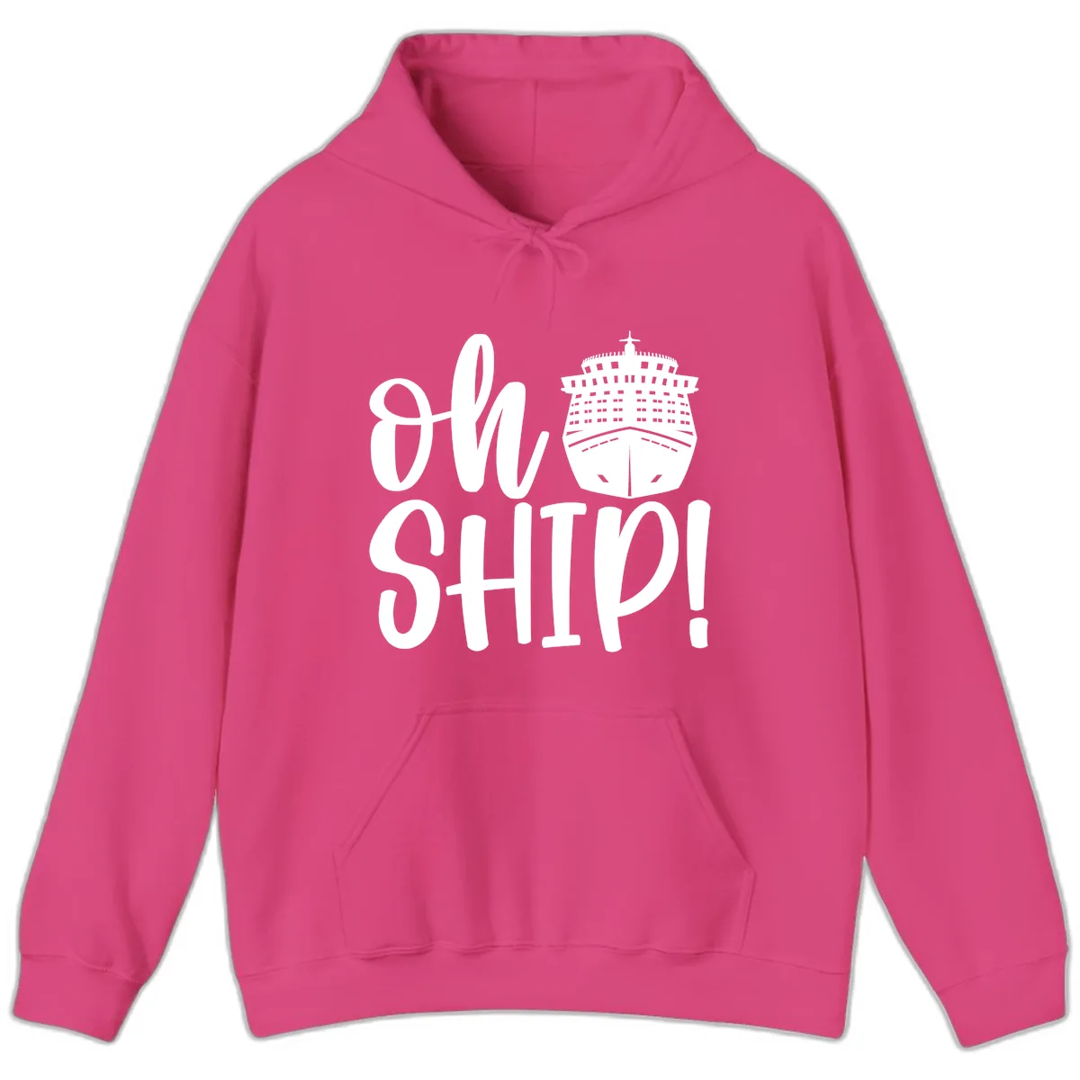 Ow Ship Cruise Design Hoodie in Heliconia