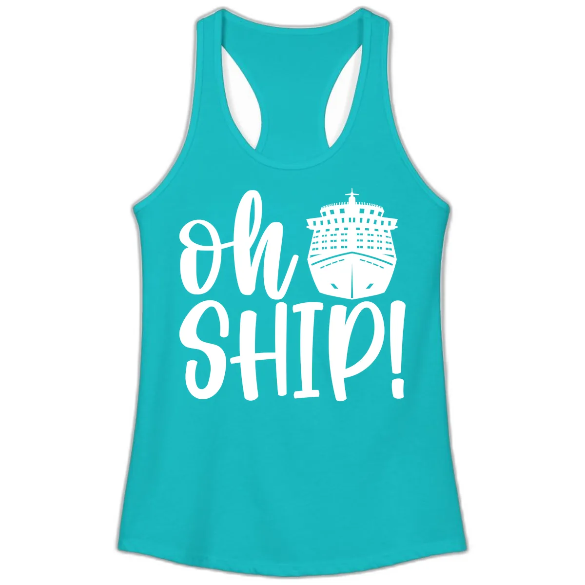 Ow Ship Cruise Design Ladies Tank in Tahiti Blue