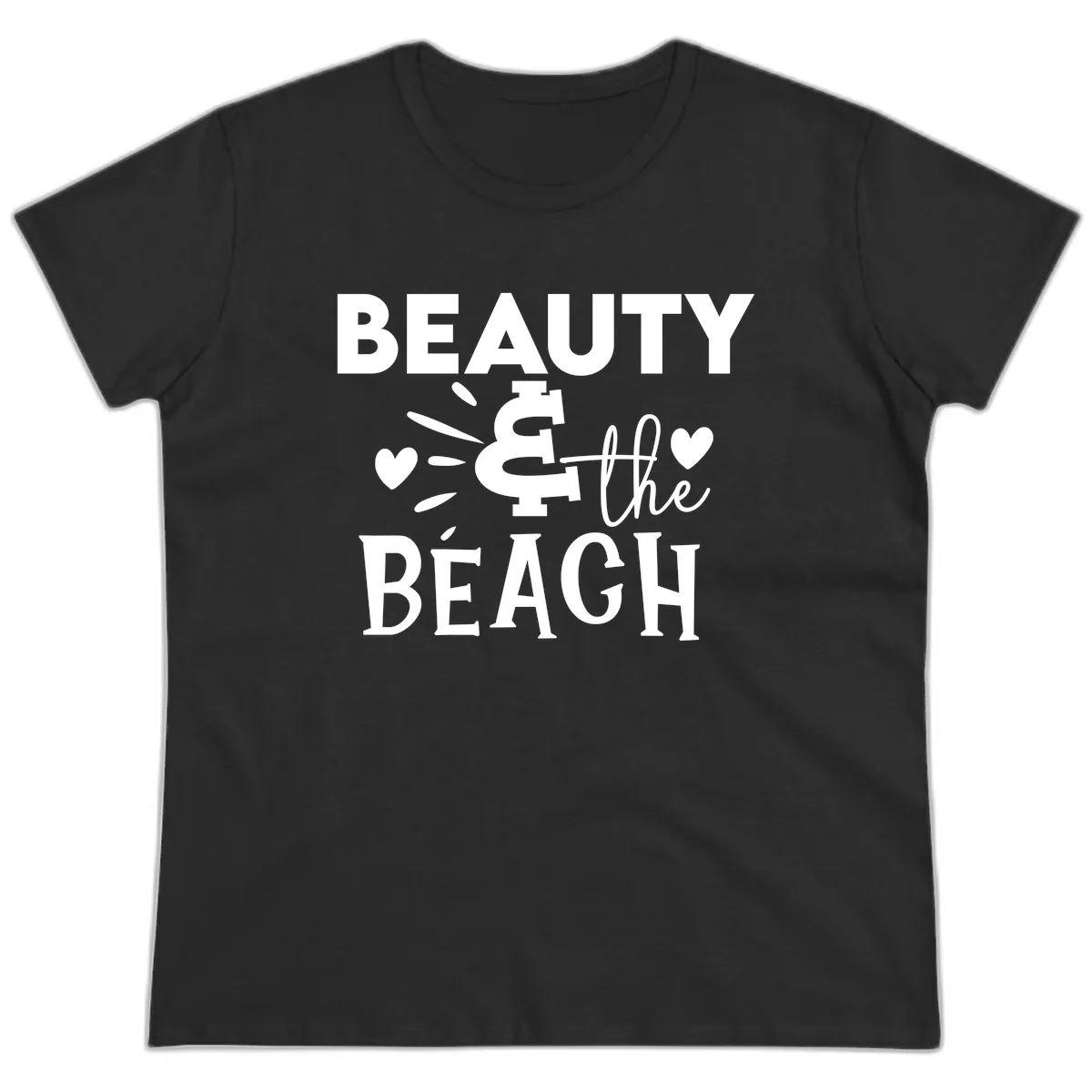 Beauty & The Beach Ladies Tee in Black