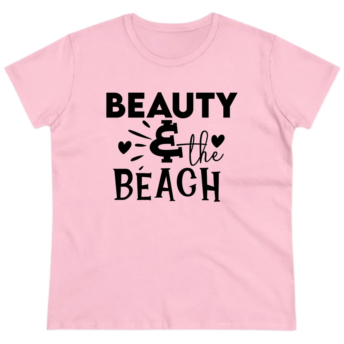 Beauty & The Beach Ladies Tee in Light Pink
