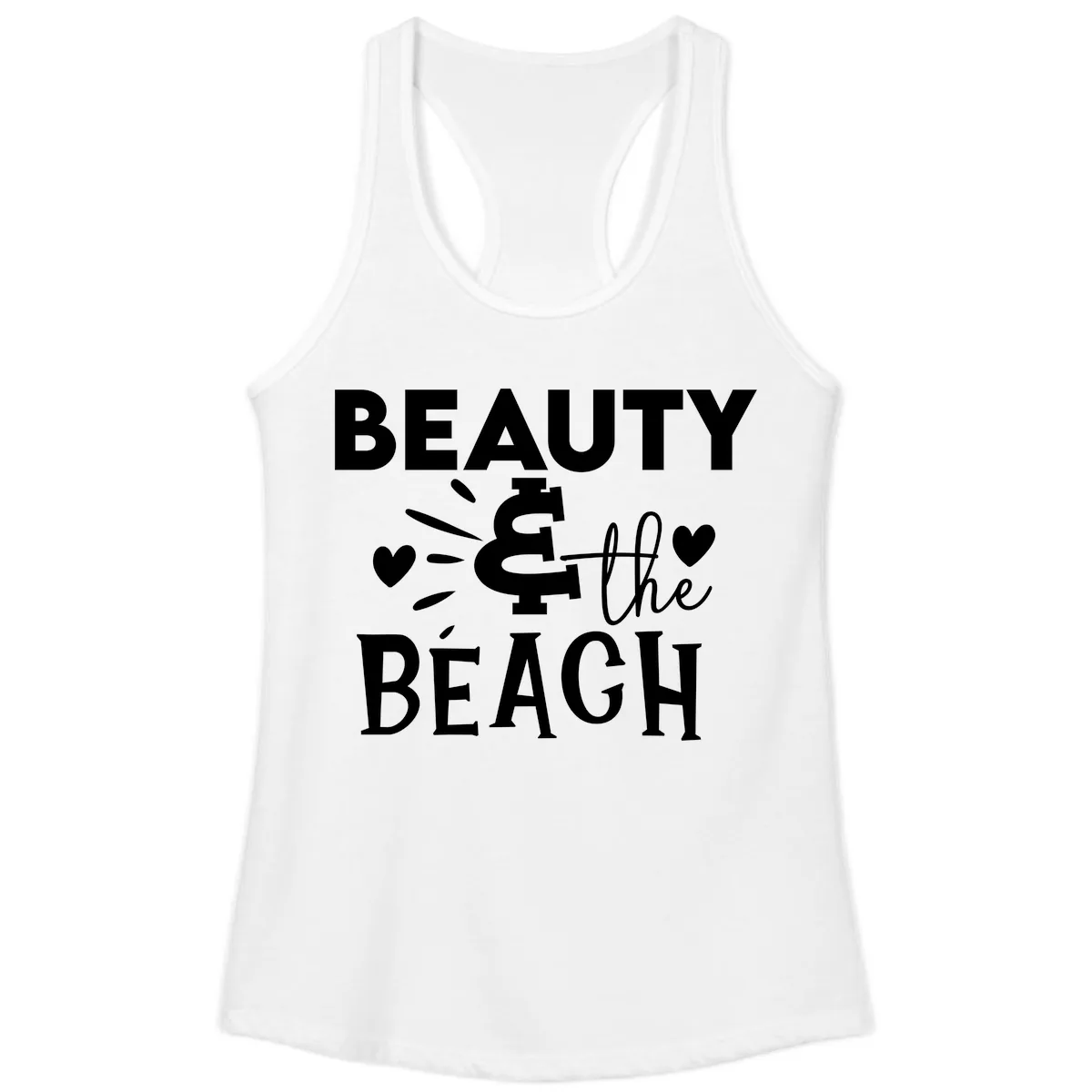 Beauty & The Beach Ladies Tank in White