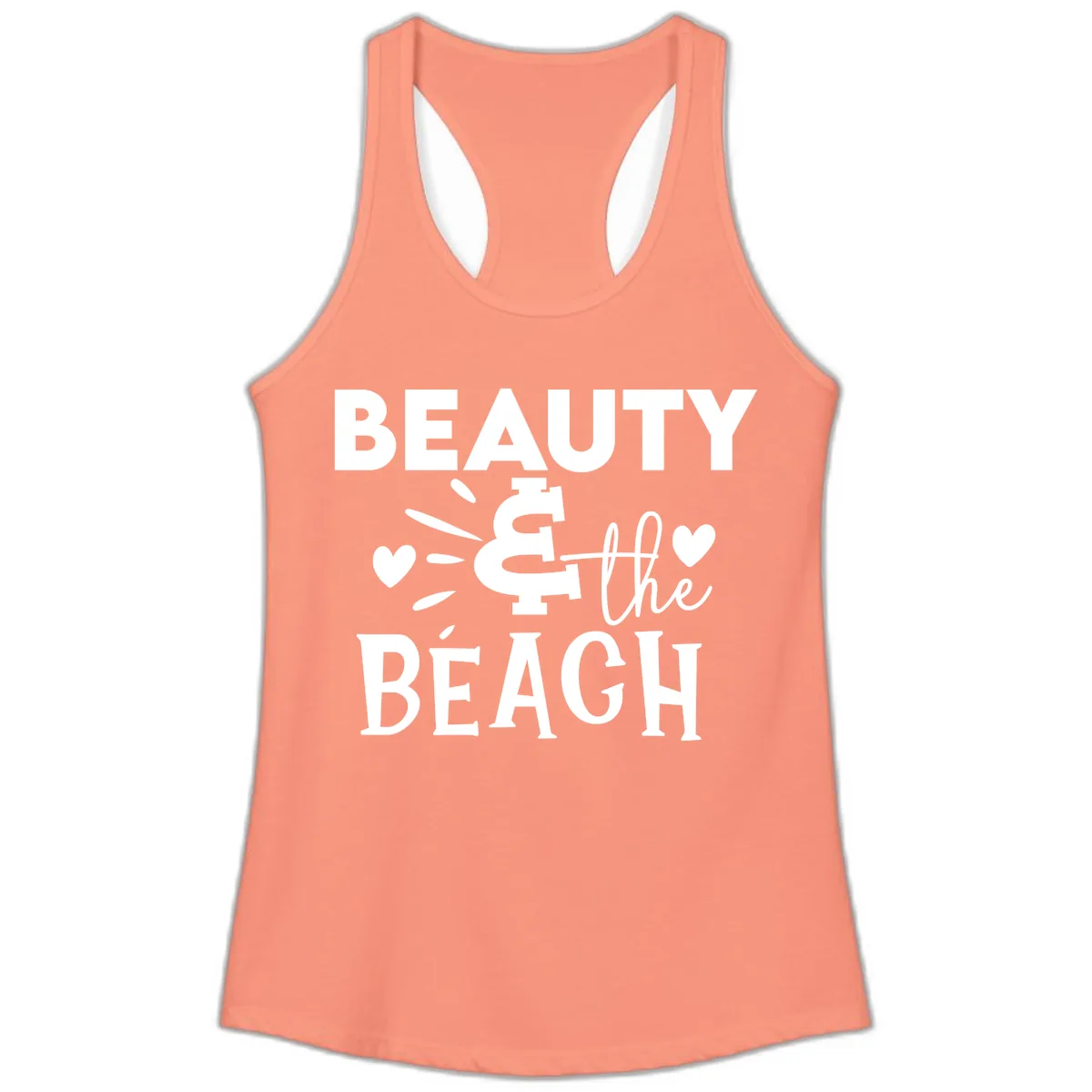 Beauty & The Beach Ladies Tank in Solid Light Orange