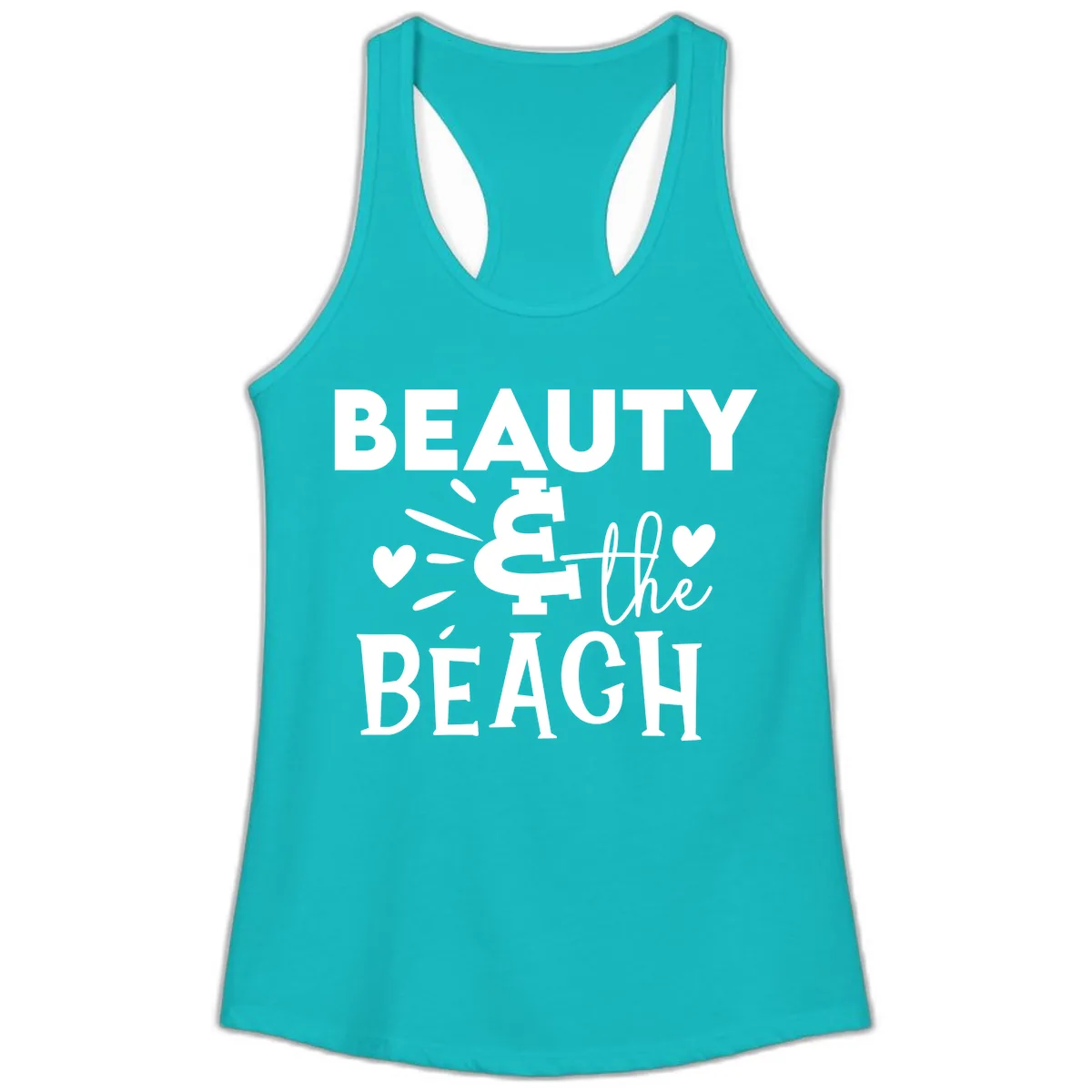 Beauty & The Beach Ladies Tank in Tahiti Blue