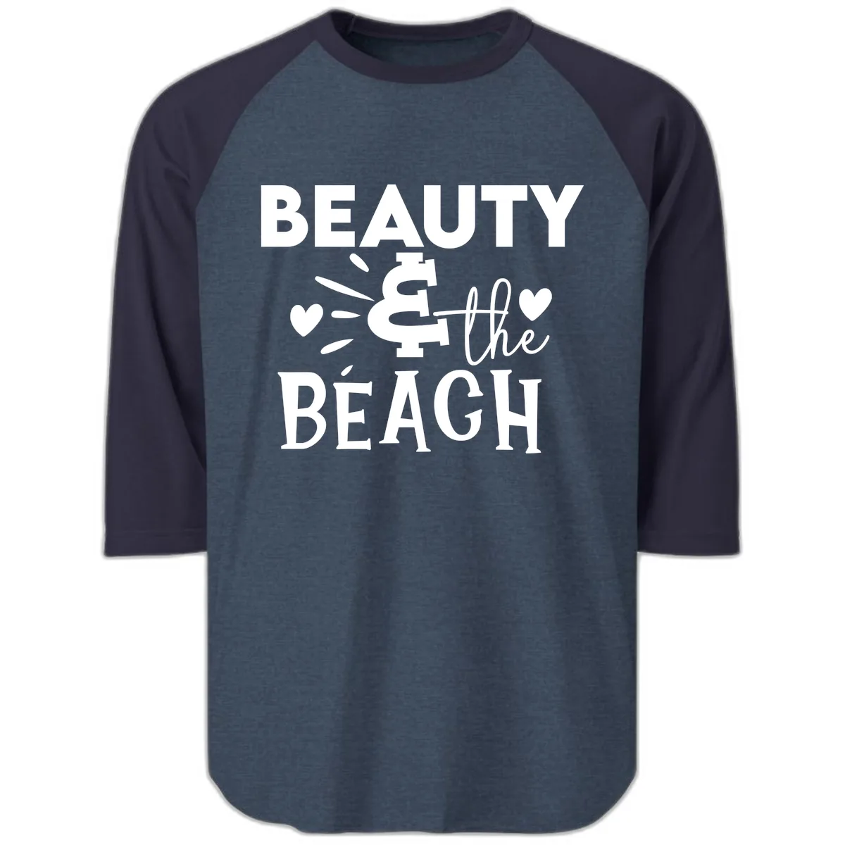Beauty & The Beach Raglan 3/4 in Heather Denim Navy