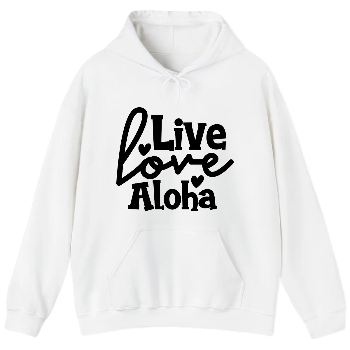Live Love Aloha Hoodie in White