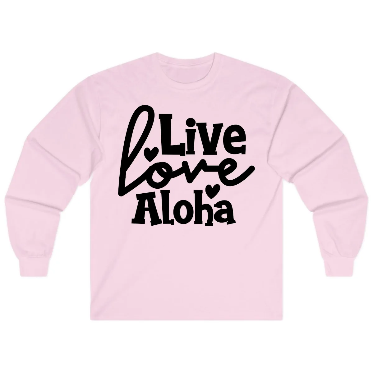 Live Love Aloha Long Sleeve in Light Pink