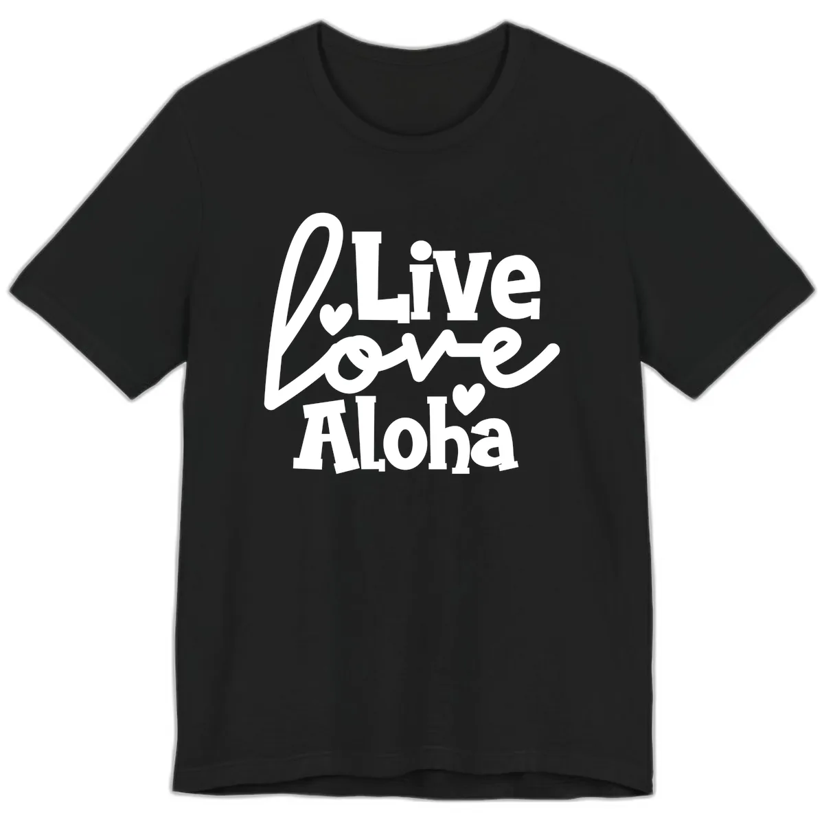 Live Love Aloha Premium T-Shirt in Black