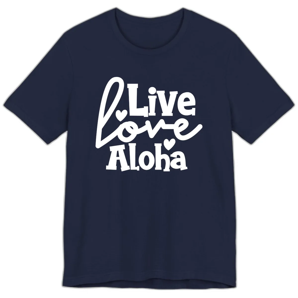 Live Love Aloha Premium T-Shirt in Navy