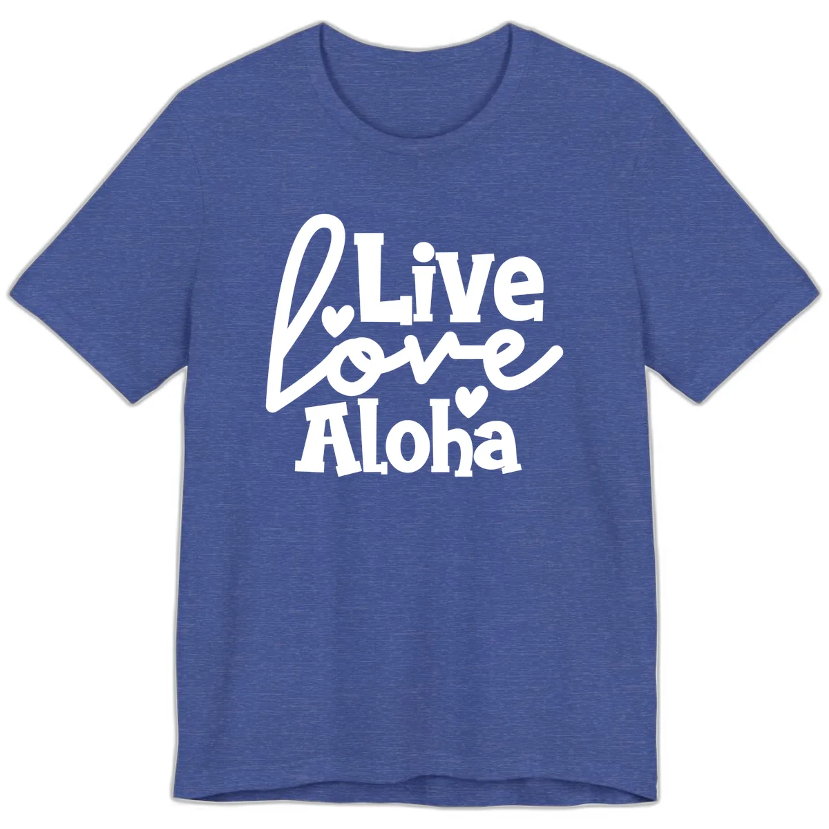 Live Love Aloha Premium T-Shirt in Heather True Royal