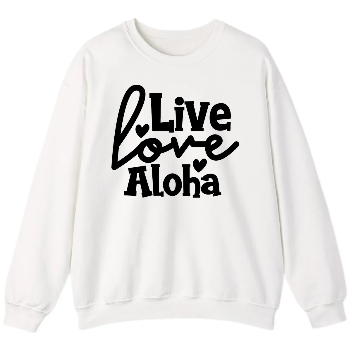 Live Love Aloha Sweatshirt in White