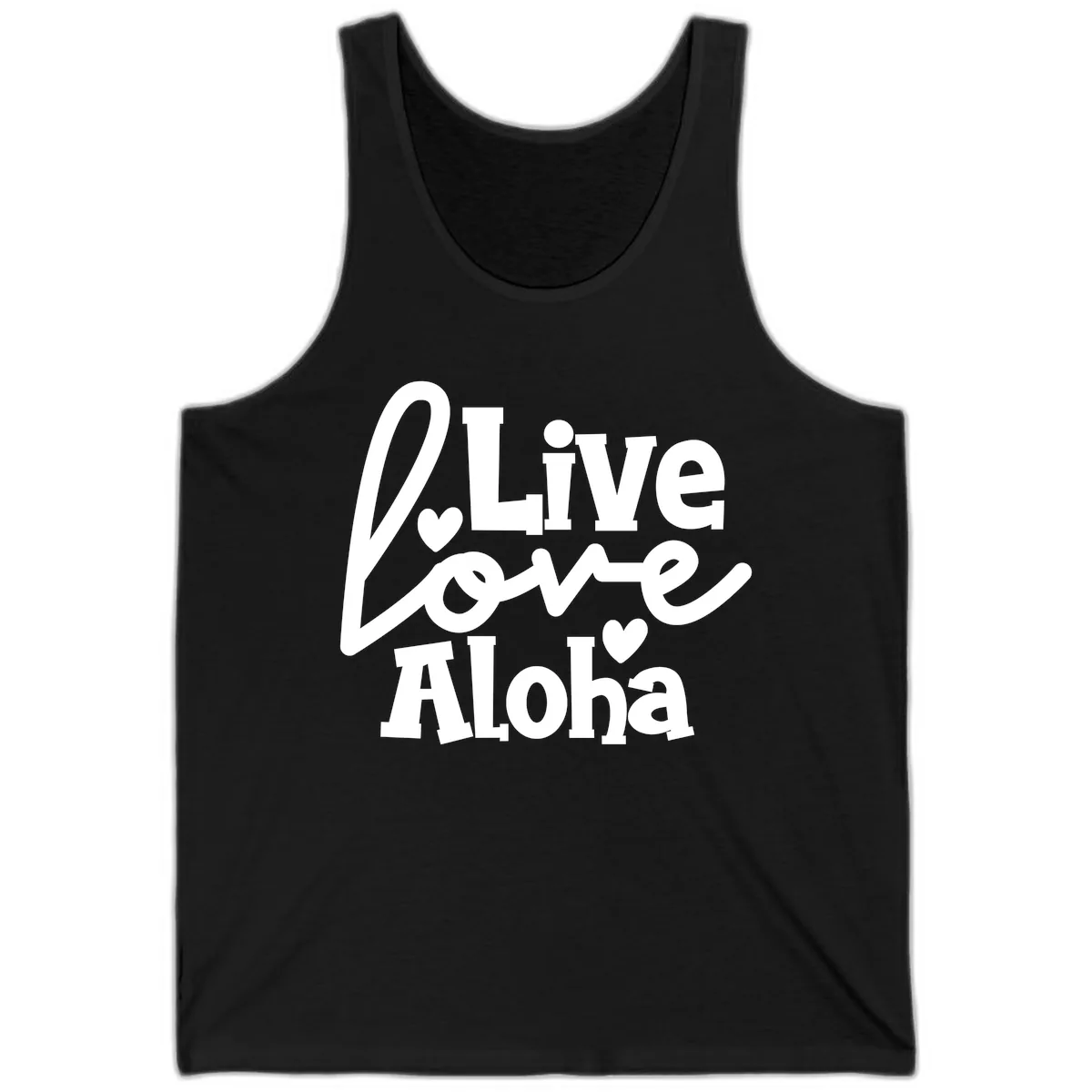 Live Love Aloha Tank in Black