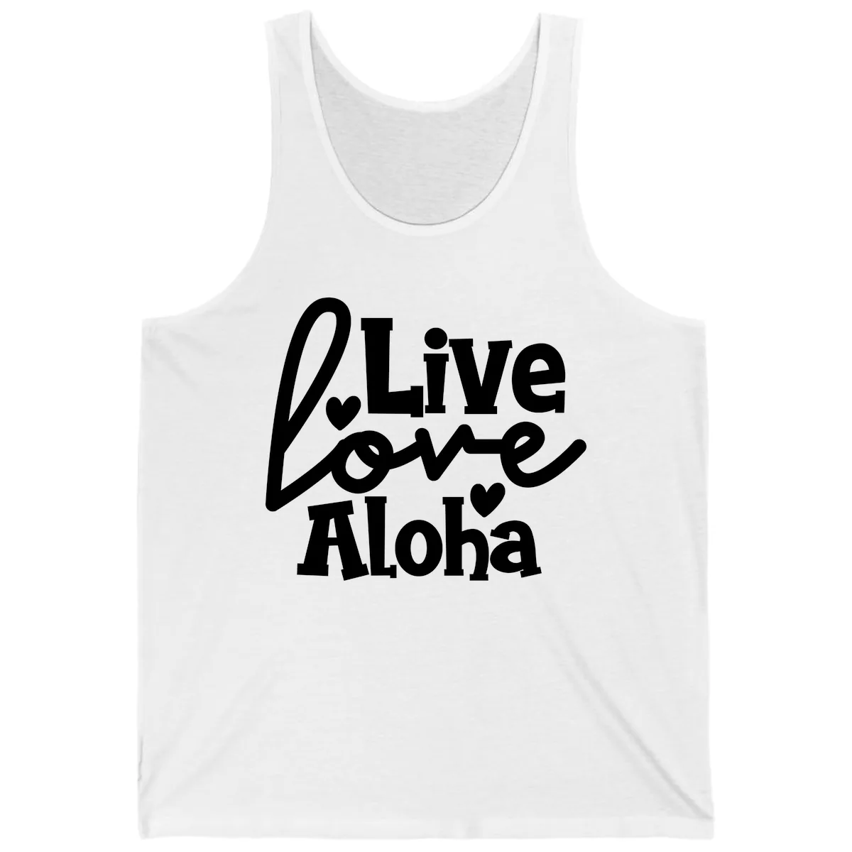 Live Love Aloha Tank in White