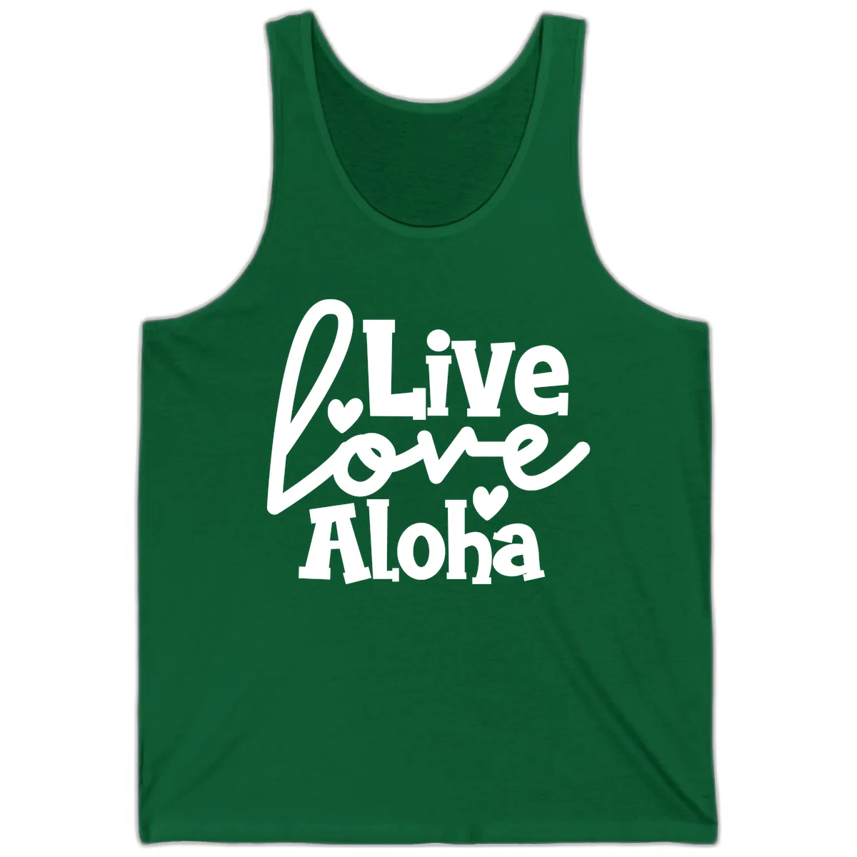 Live Love Aloha Tank in Kelly