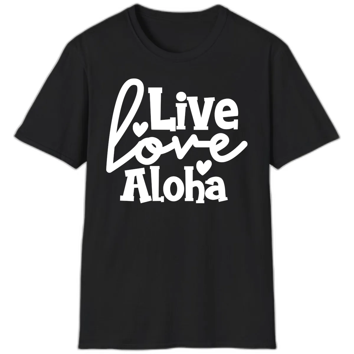Live Love Aloha T-Shirt in Black