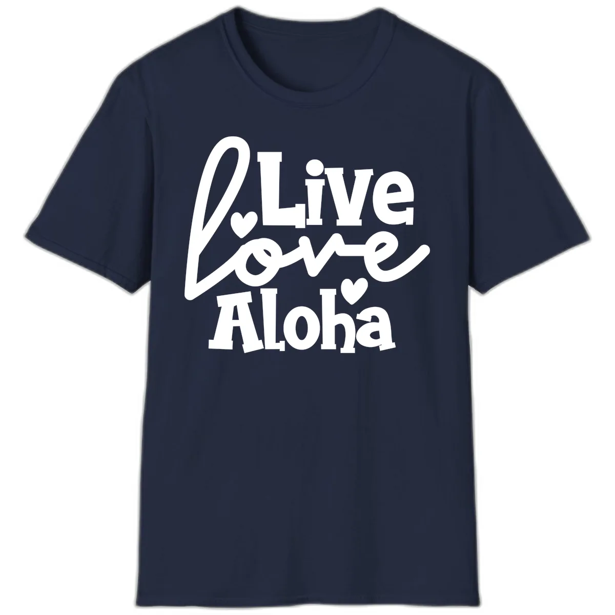 Live Love Aloha T-Shirt in Navy