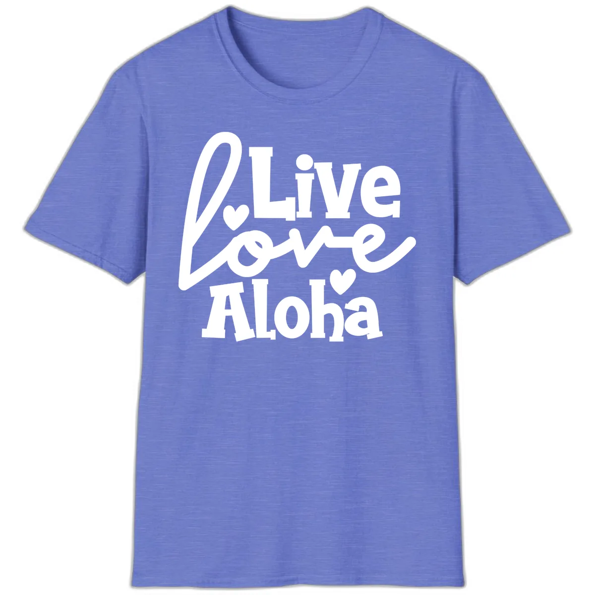 Live Love Aloha T-Shirt in Heather Royal