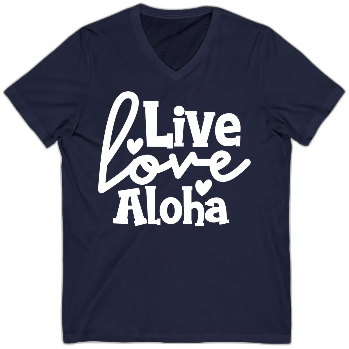 Live Love Aloha V-Neck in Navy