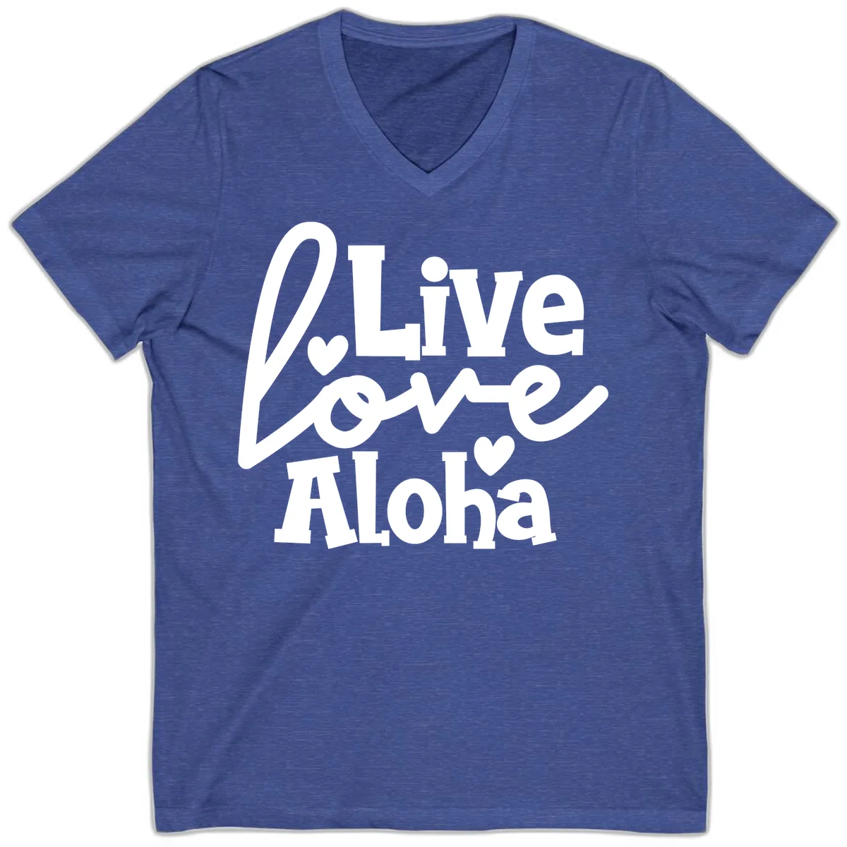 Live Love Aloha V-Neck in Heather True Royal
