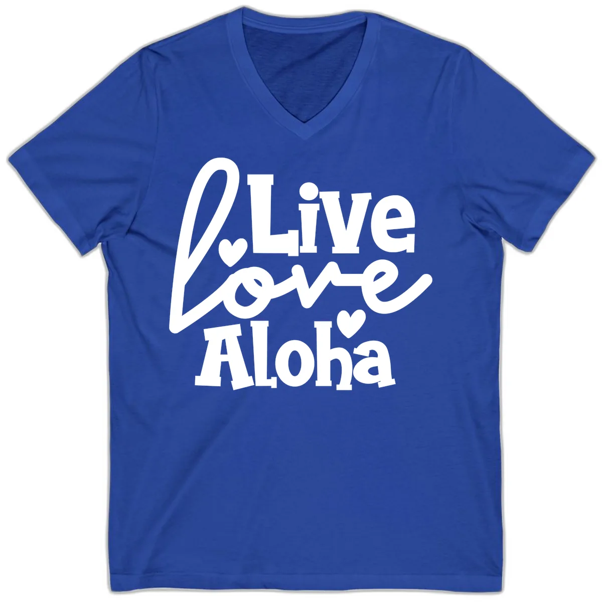 Live Love Aloha V-Neck in True Royal