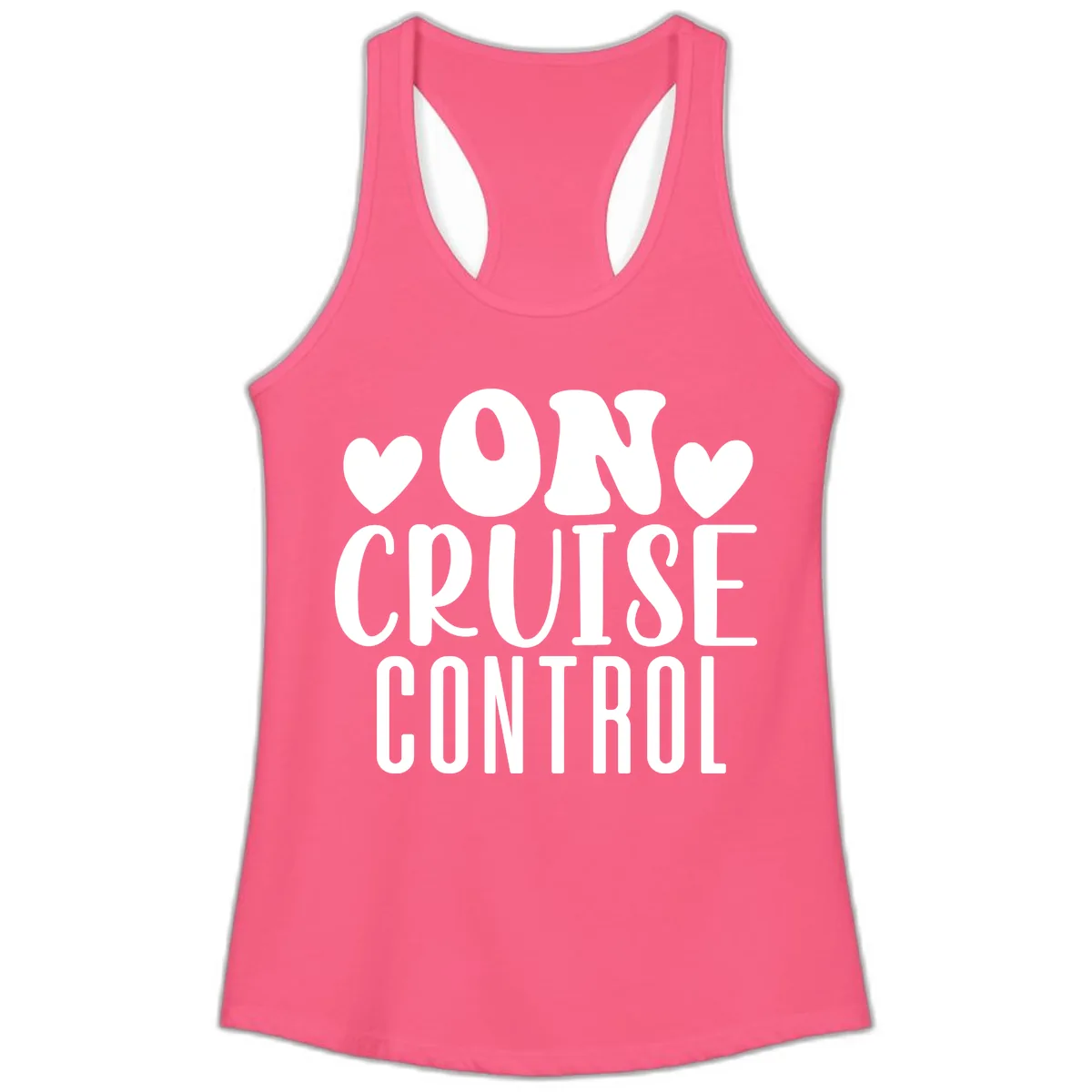 On Cruise Control Ladies Tank in Solid Hot Pink