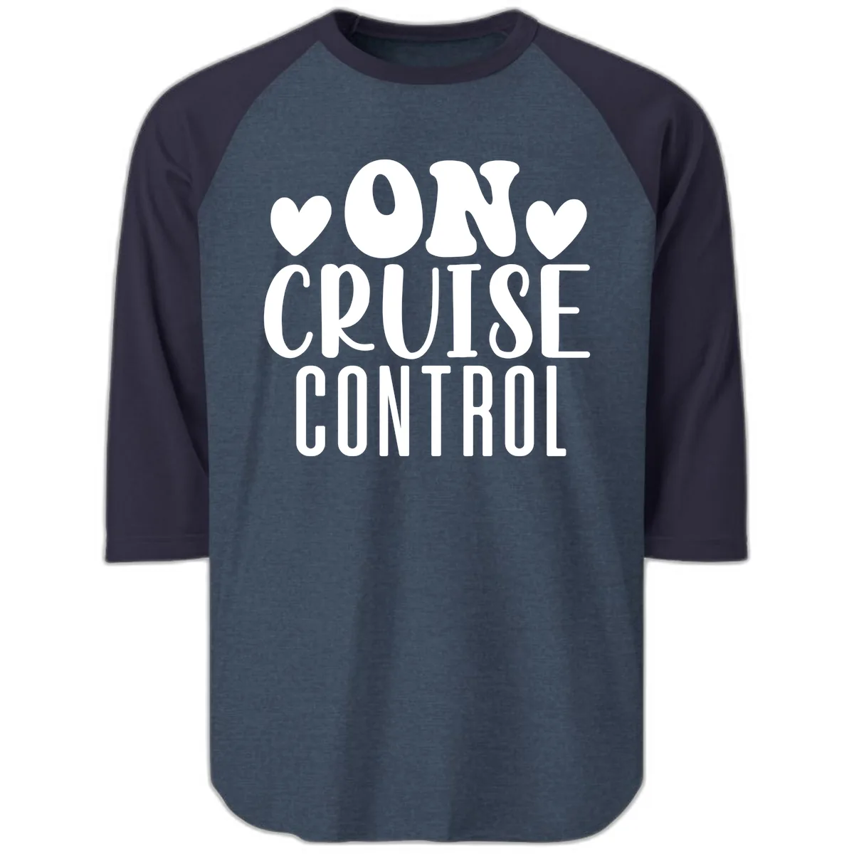 On Cruise Control Raglan 3/4 in Heather Denim Navy