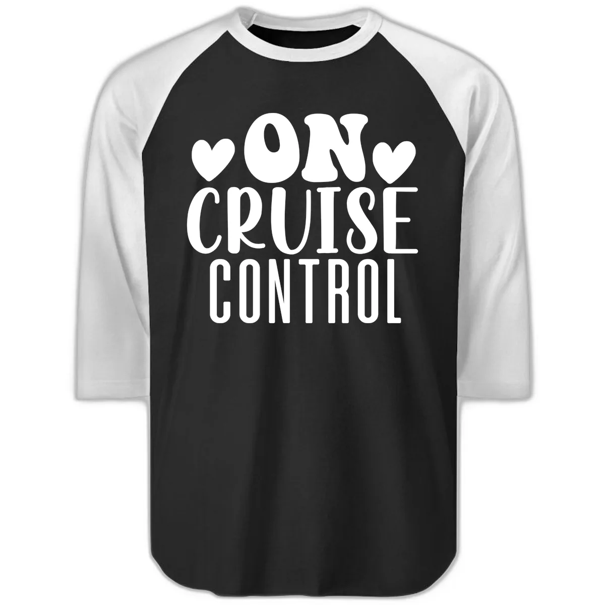 On Cruise Control Raglan 3/4 in Black White