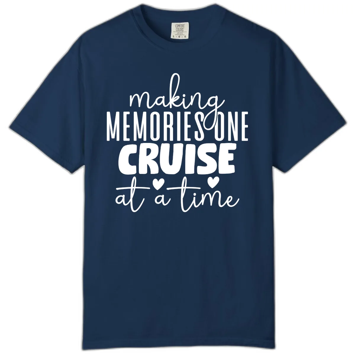 Making Memories One Cruise At A Time Comfort Color in Navy