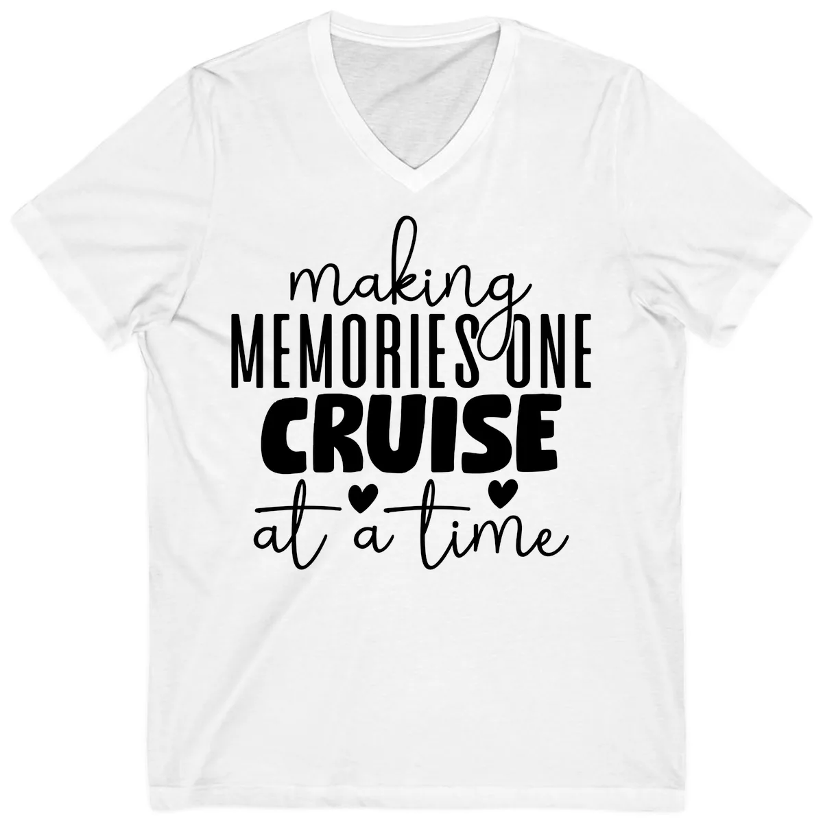 Making Memories One Cruise At A Time V-Neck in White