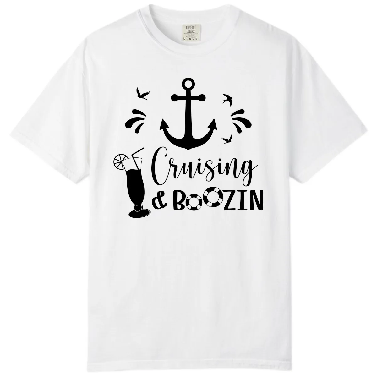 Cruising & Boozin Anchor Comfort Color in White