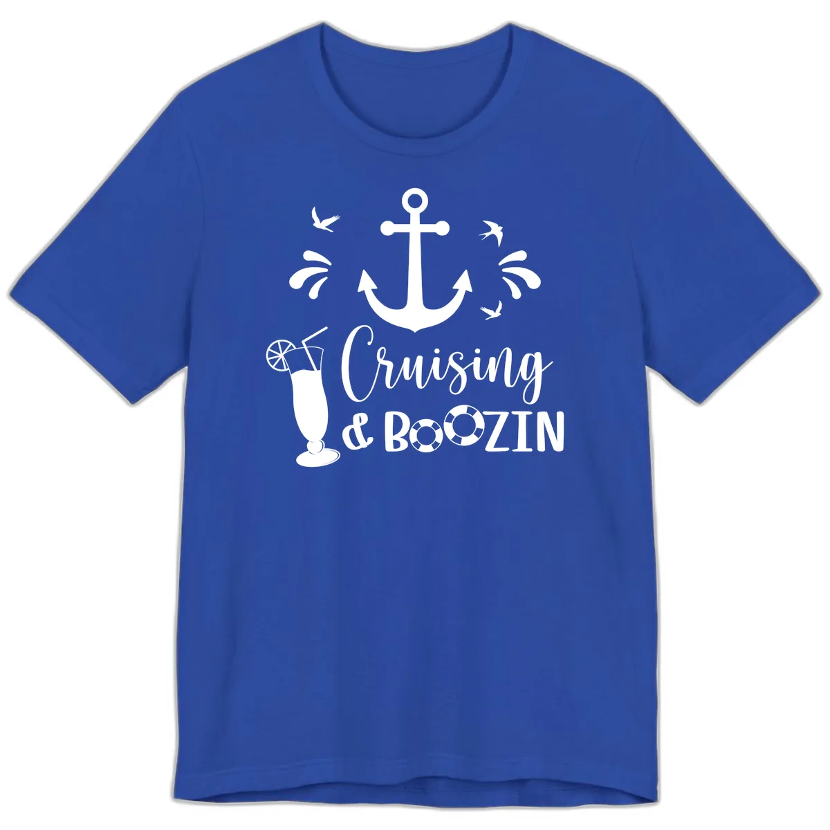 Cruising & Boozin Anchor Premium T-Shirt in True Royal