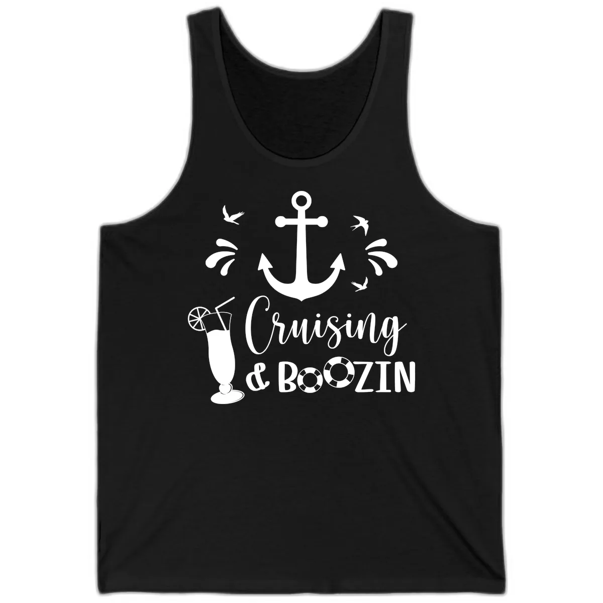 Cruising & Boozin Anchor Tank in Black
