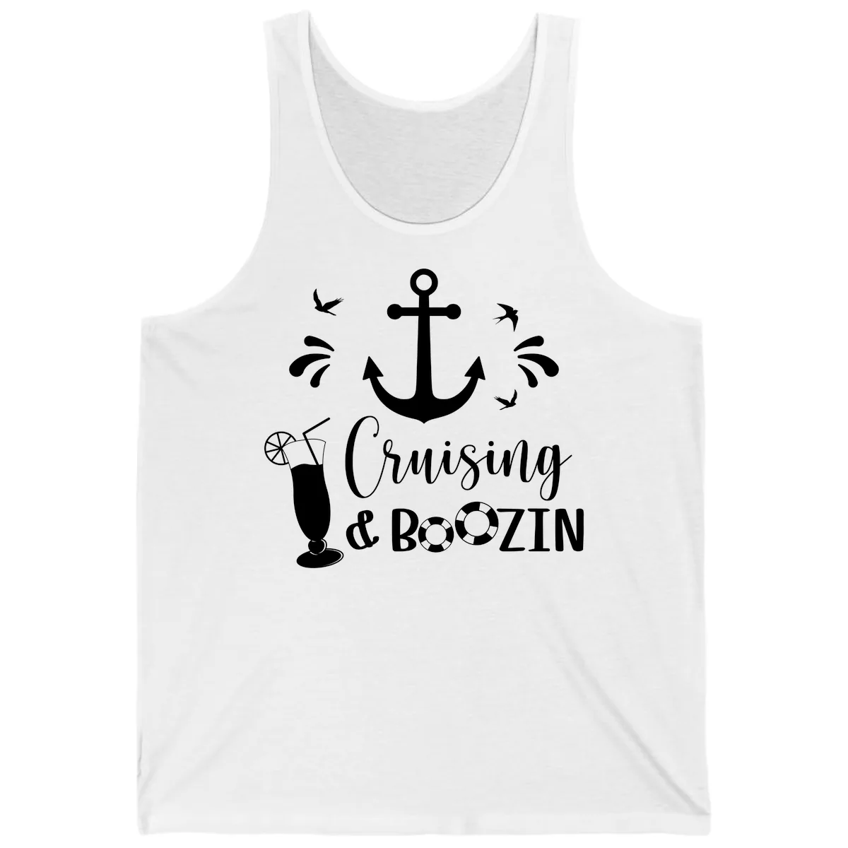 Cruising & Boozin Anchor Tank in White