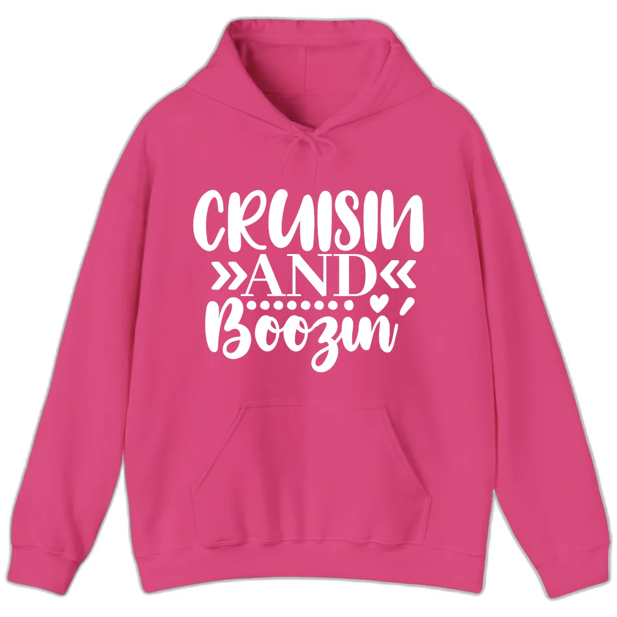 Cruisin' And Boozing Hoodie in Heliconia