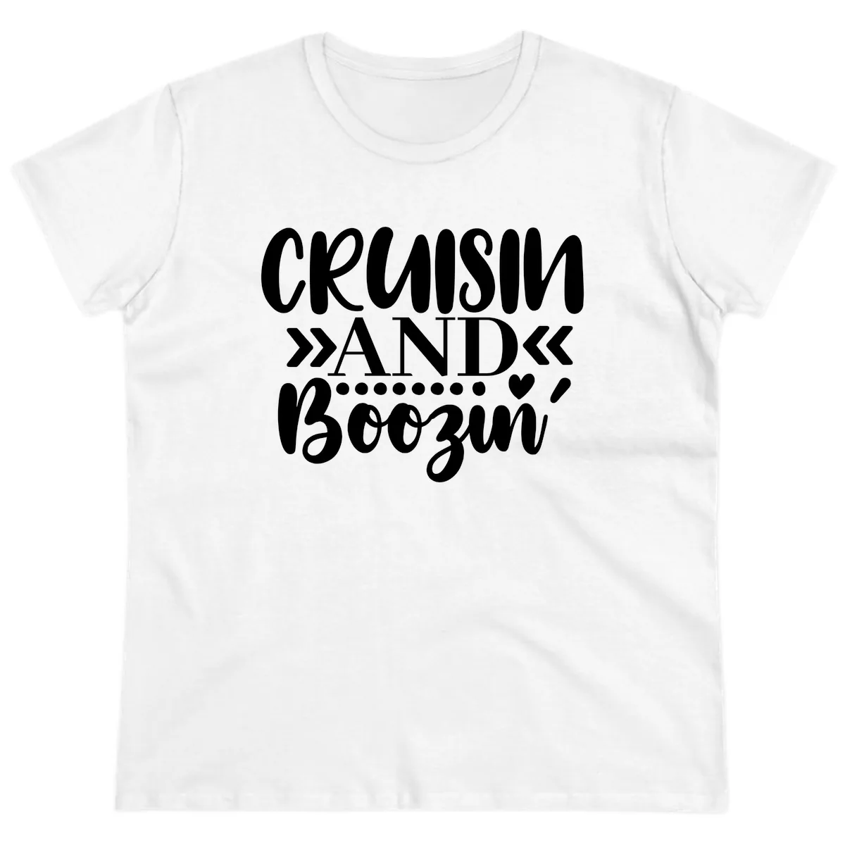 Cruisin' And Boozing Ladies Tee in White