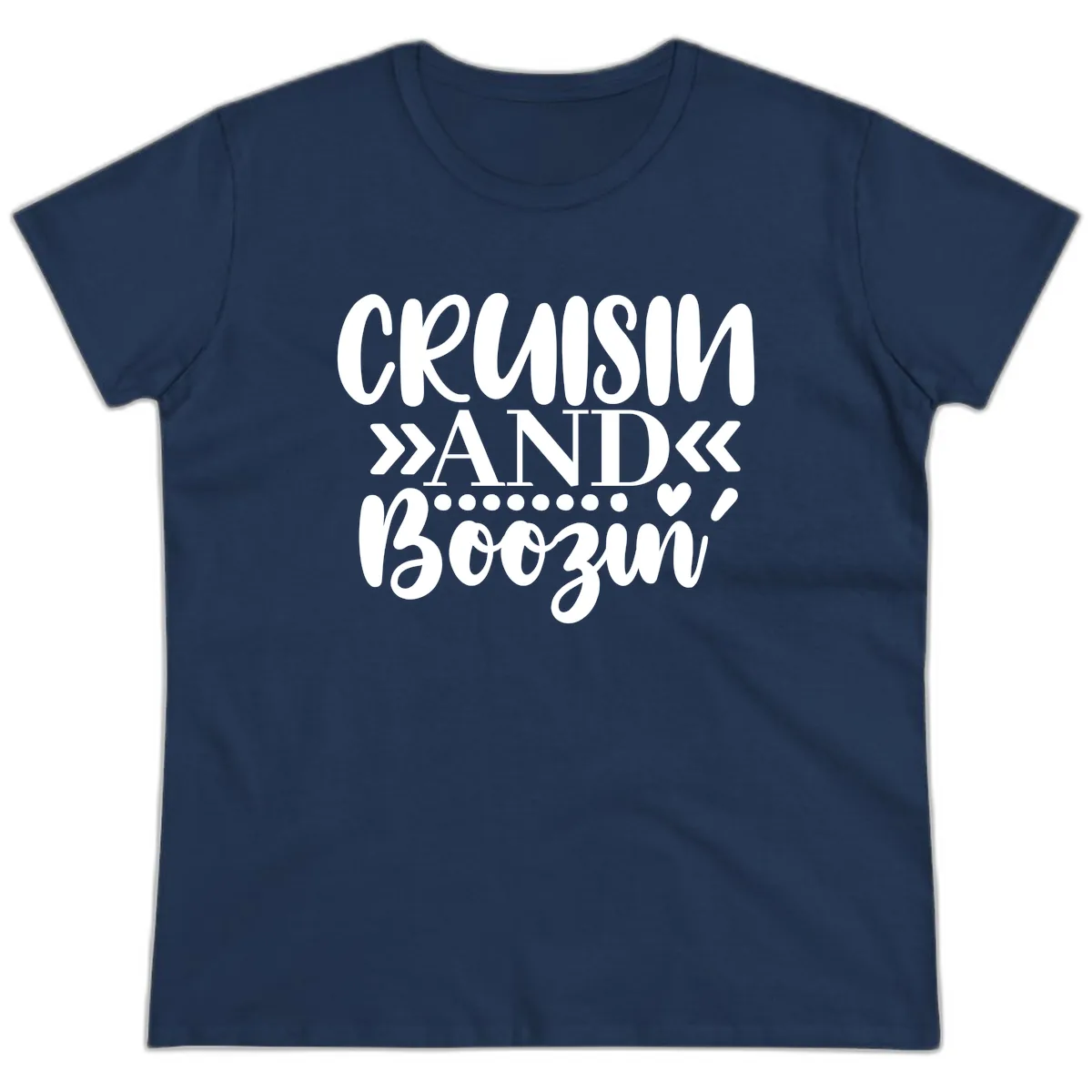 Cruisin' And Boozing Ladies Tee in Navy