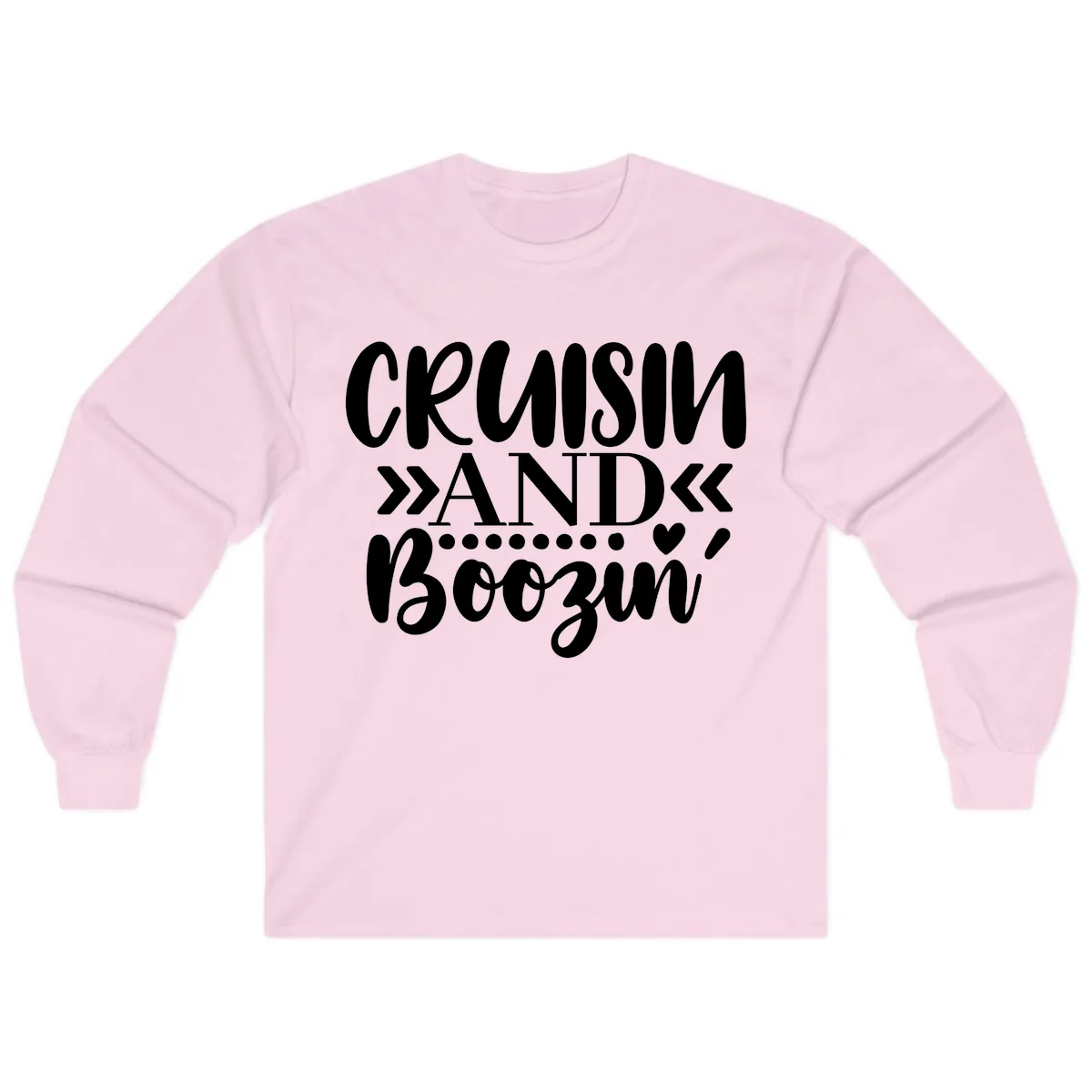 Cruisin' And Boozing Long Sleeve in Light Pink