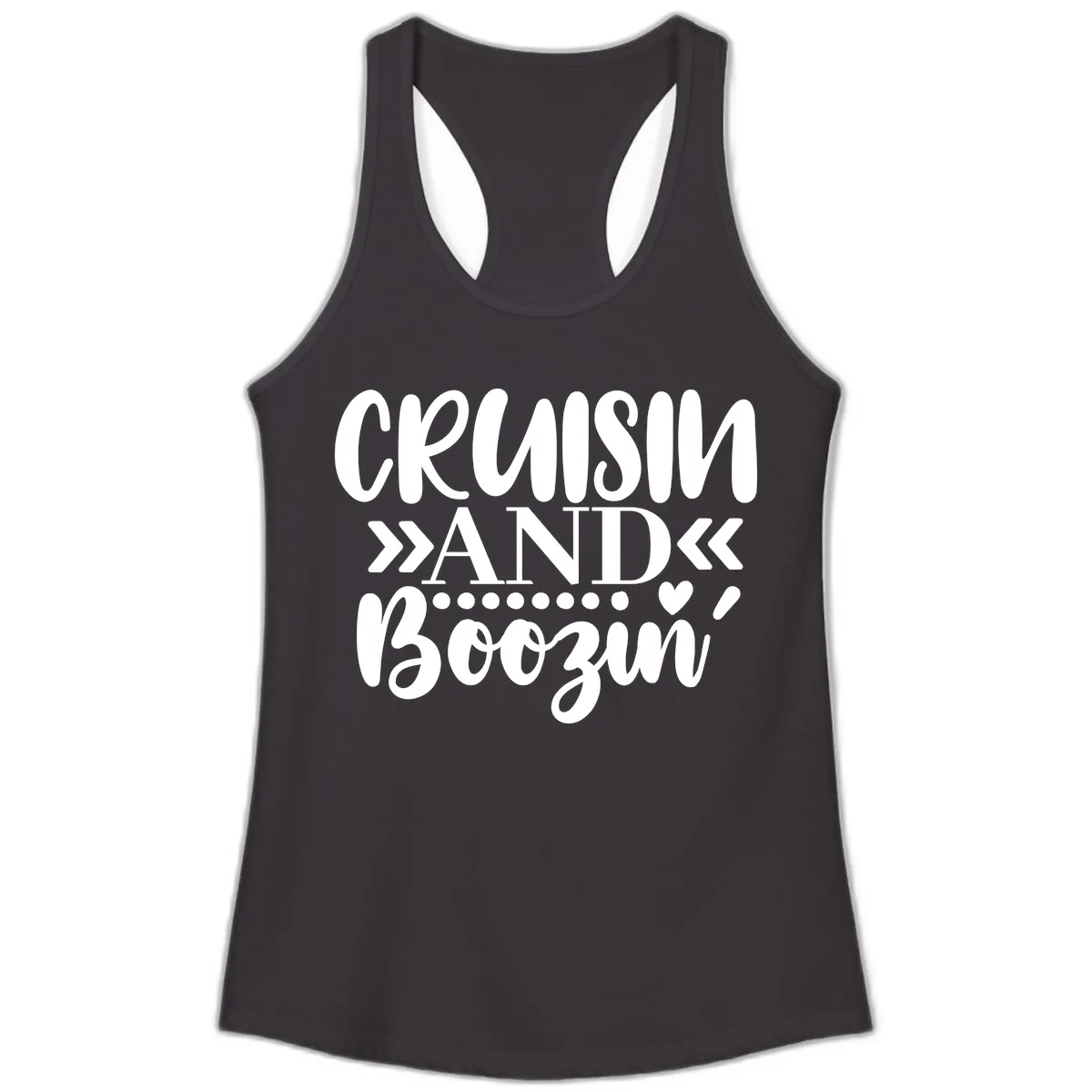 Cruisin' And Boozing Ladies Tank in Black