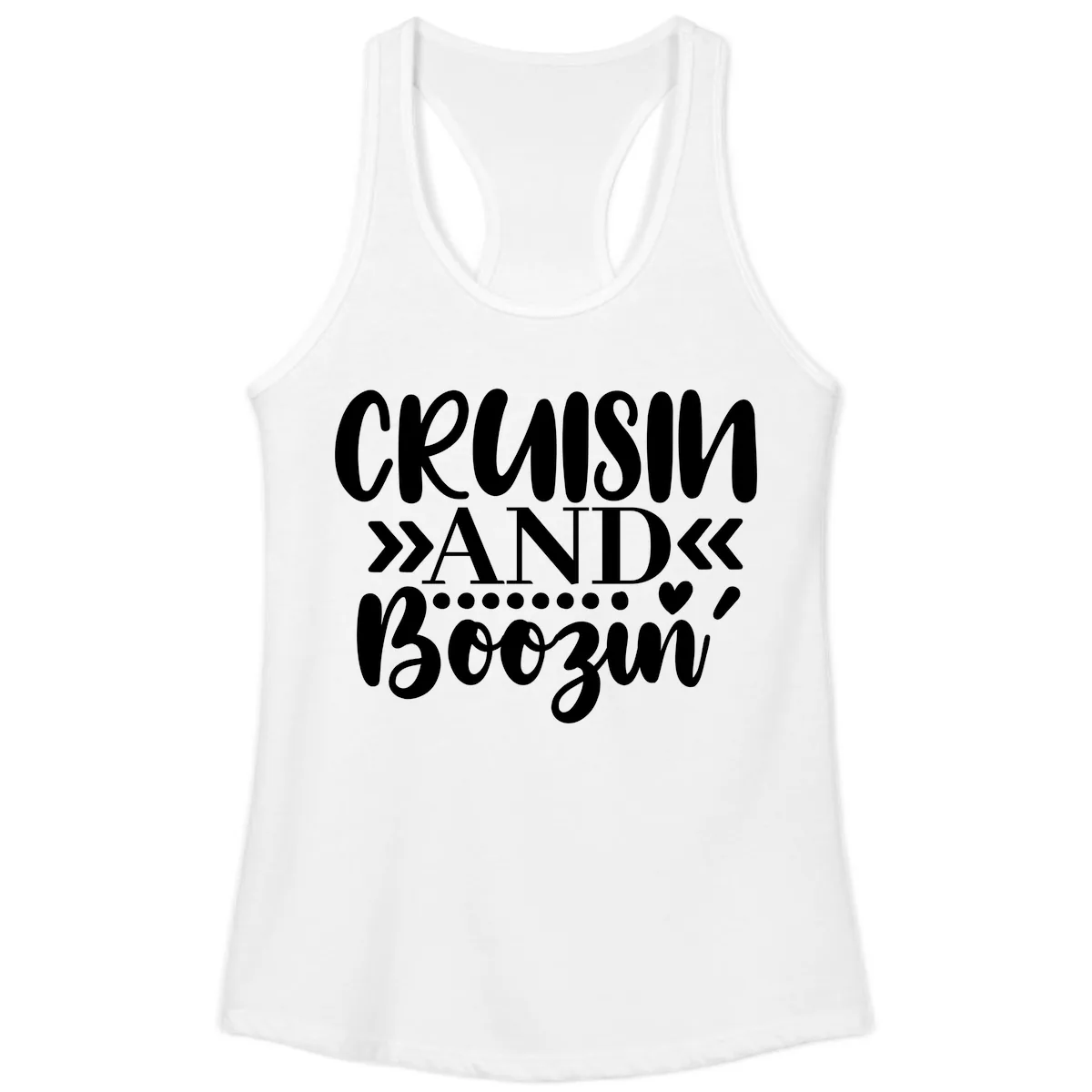 Cruisin' And Boozing Ladies Tank in White