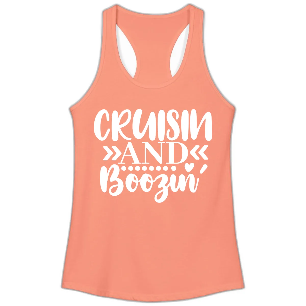 Cruisin' And Boozing Ladies Tank in Solid Light Orange