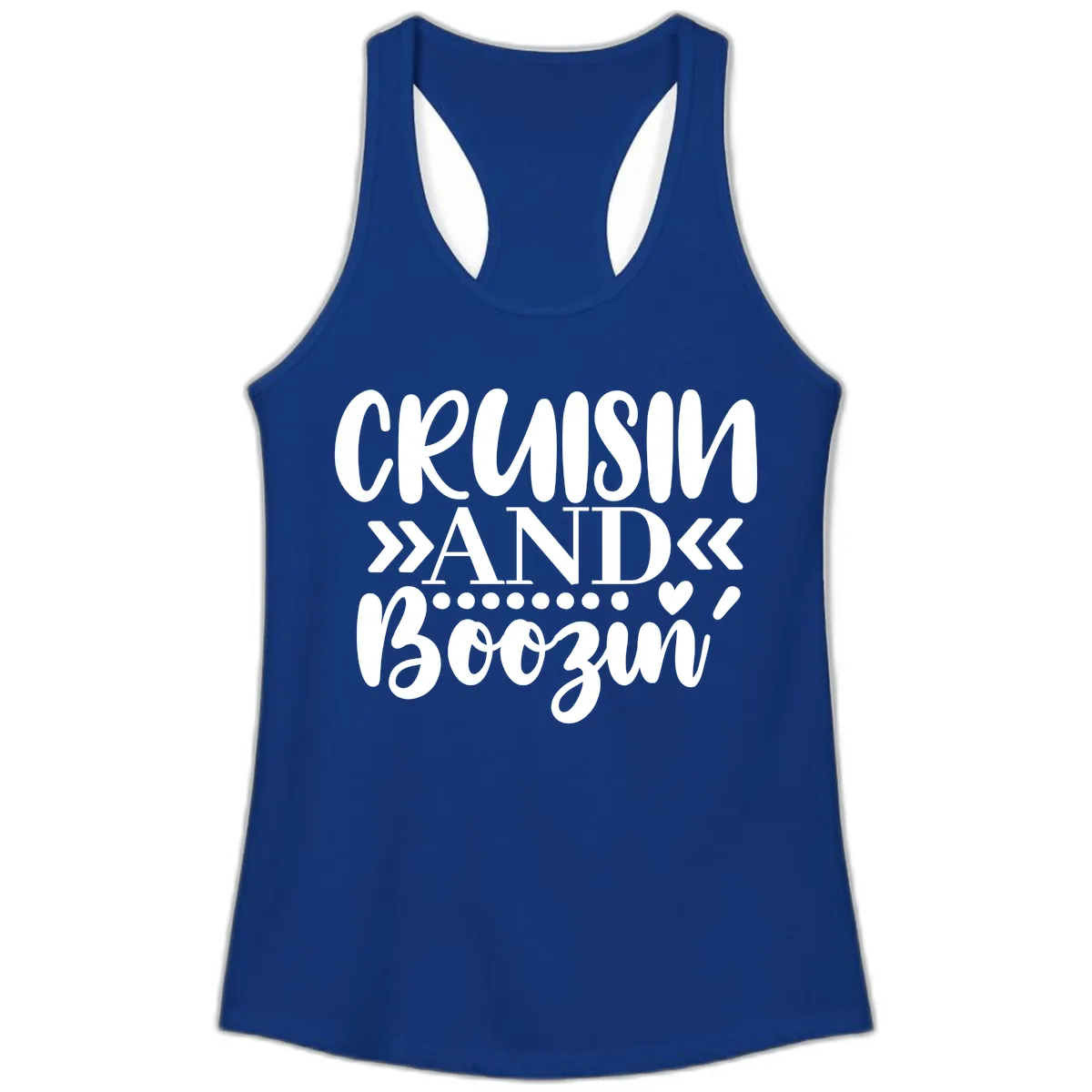 Cruisin' And Boozing Ladies Tank in Solid Royal
