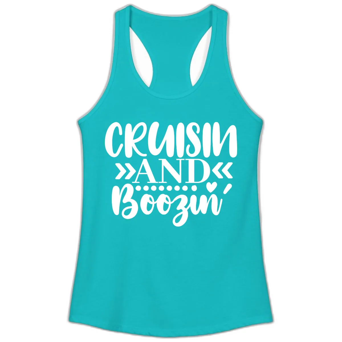 Cruisin' And Boozing Ladies Tank in Tahiti Blue