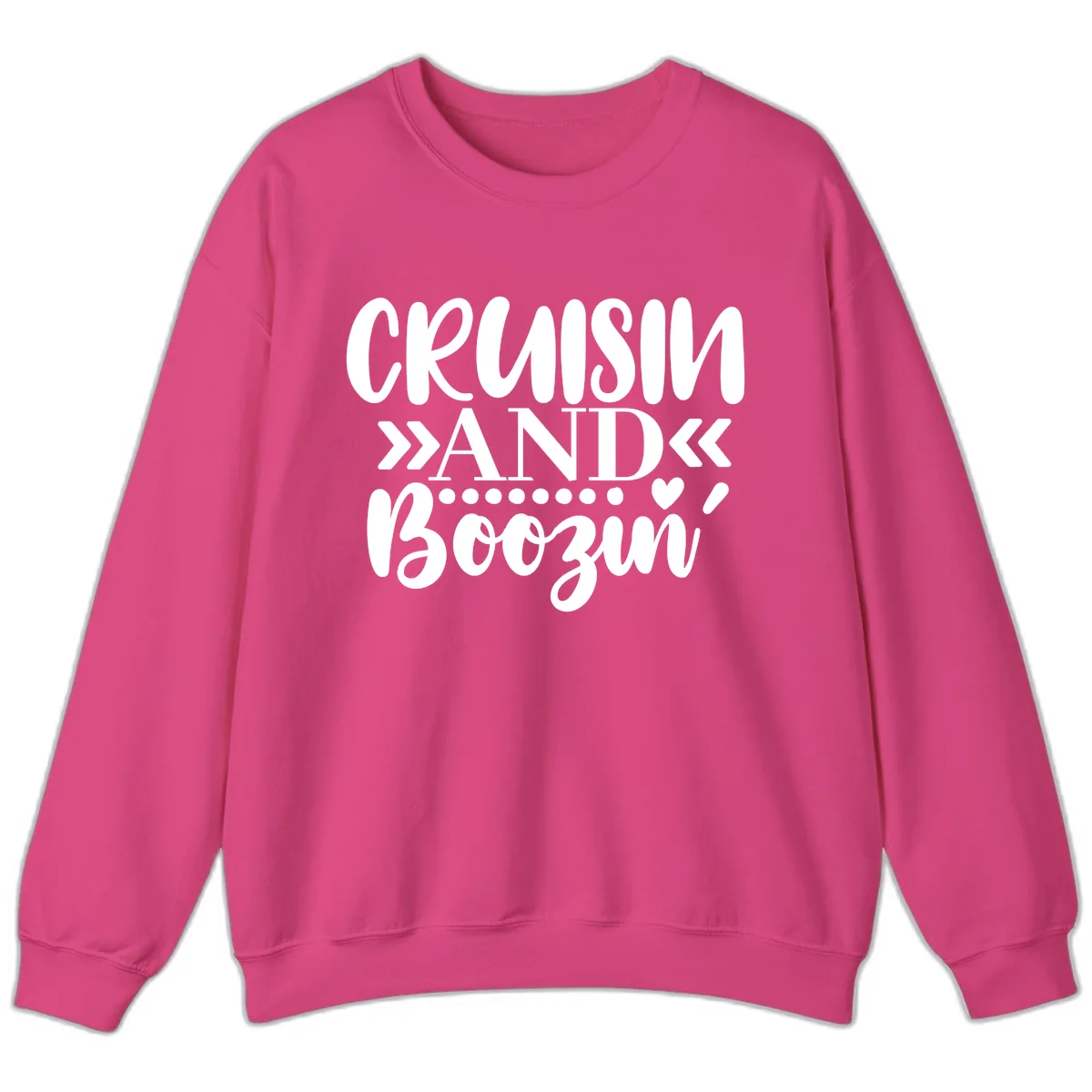 Cruisin' And Boozing Sweatshirt in Heliconia