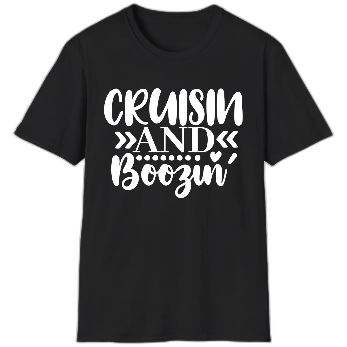 Cruisin' And Boozing T-Shirt in Black