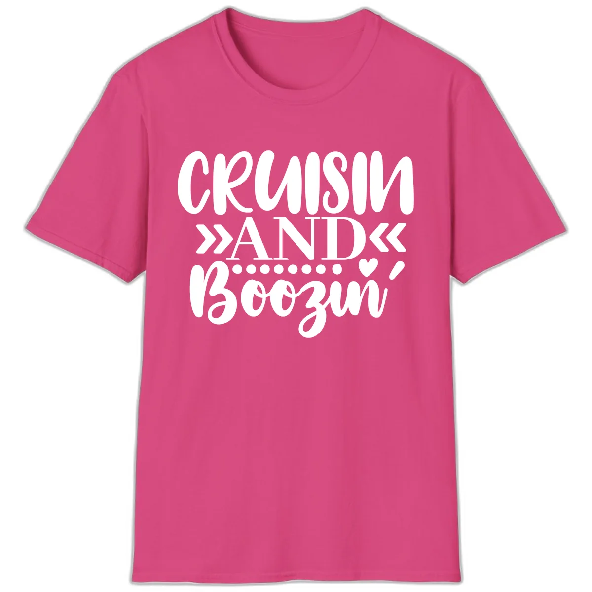 Cruisin' And Boozing T-Shirt in Heliconia