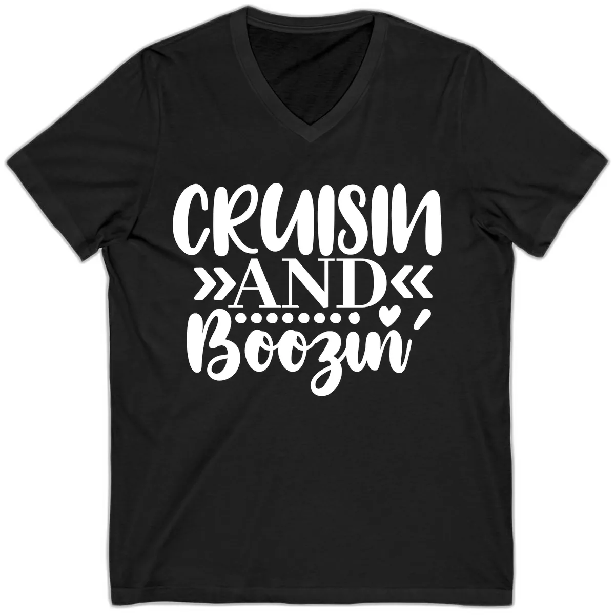 Cruisin' And Boozing V-Neck in Black