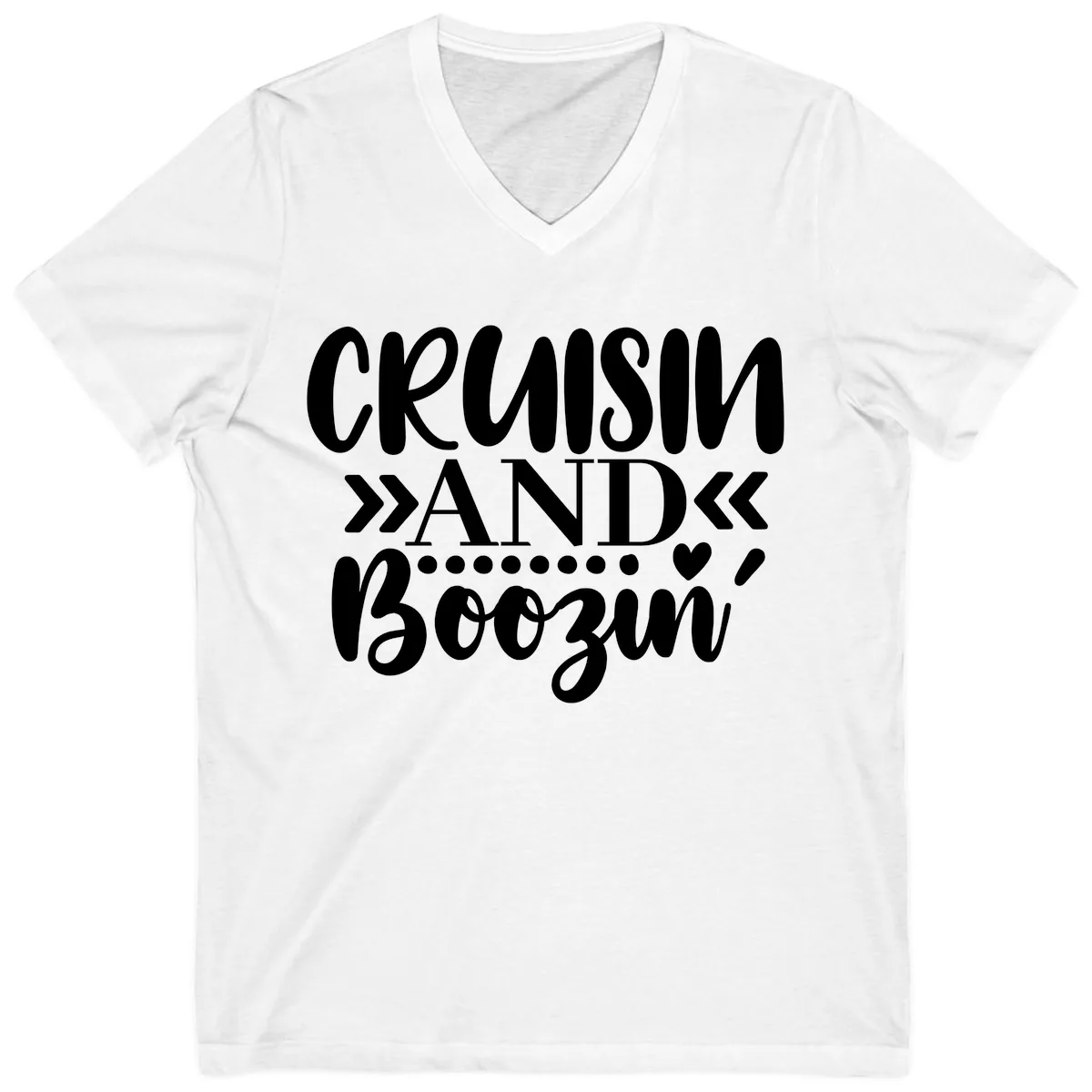 Cruisin' And Boozing V-Neck in White