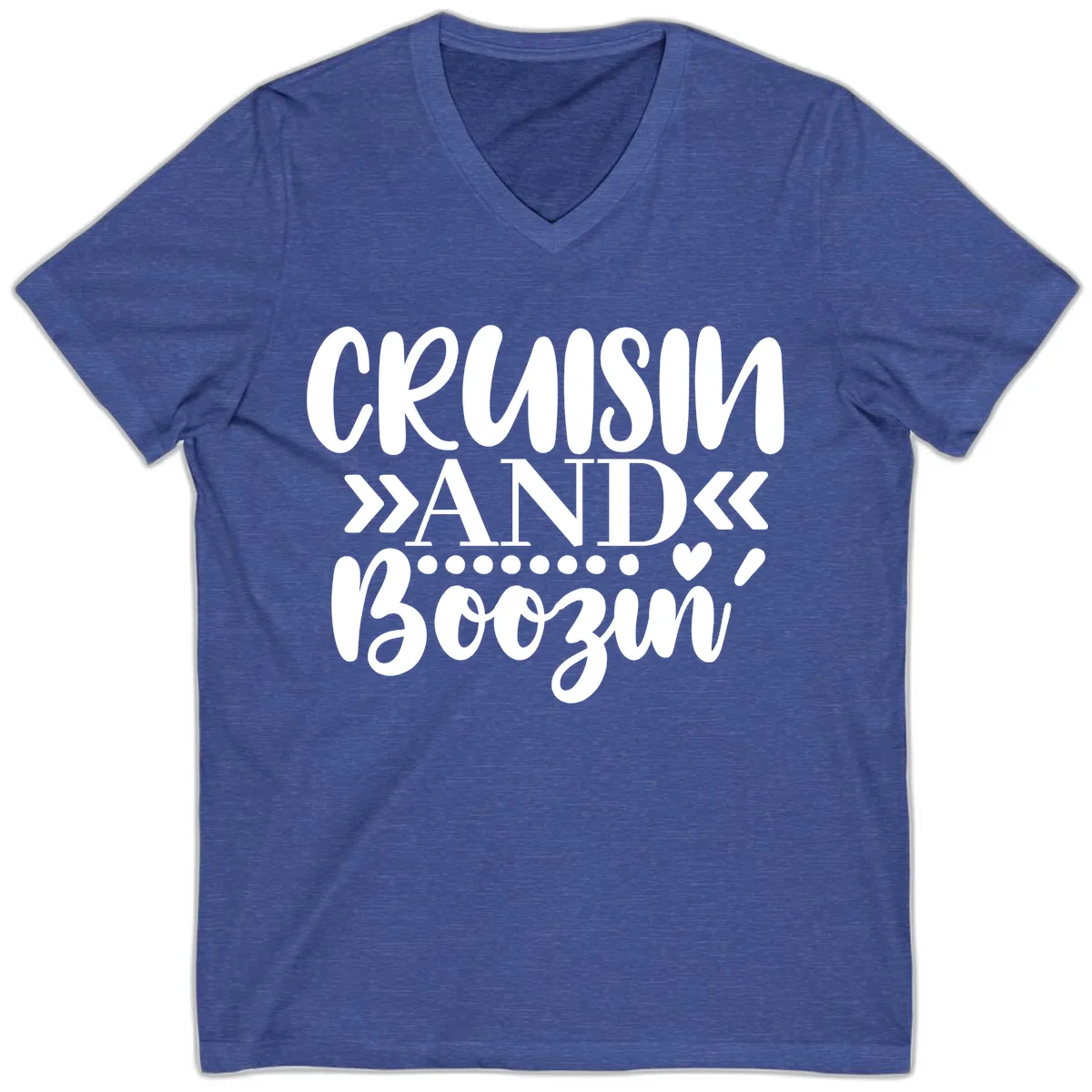 Cruisin' And Boozing V-Neck in Heather True Royal