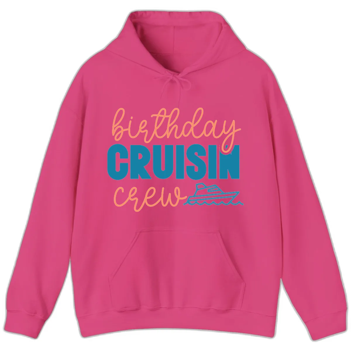Birthday Crushin' Crew Hoodie in Heliconia